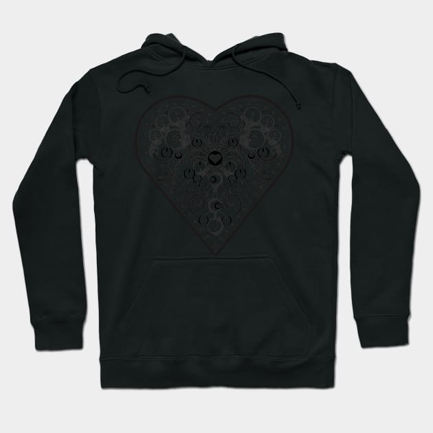 Ironwork heart black Hoodie by venitakidwai1